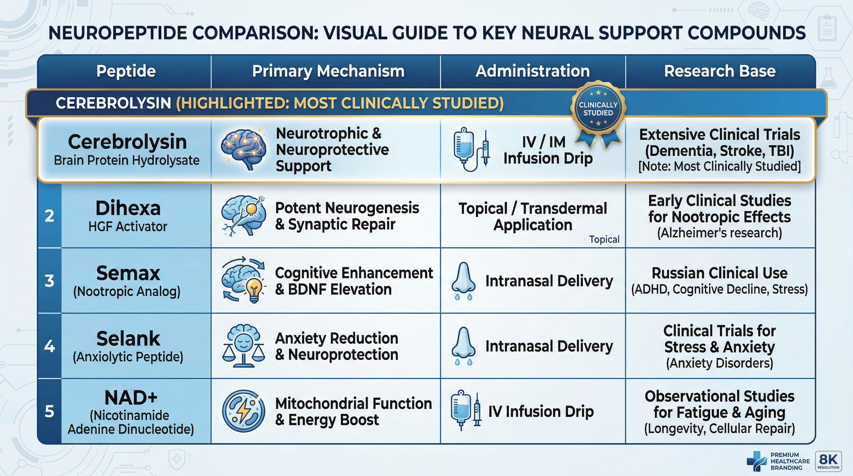 Cerebrolysin vs. other neuropeptides image