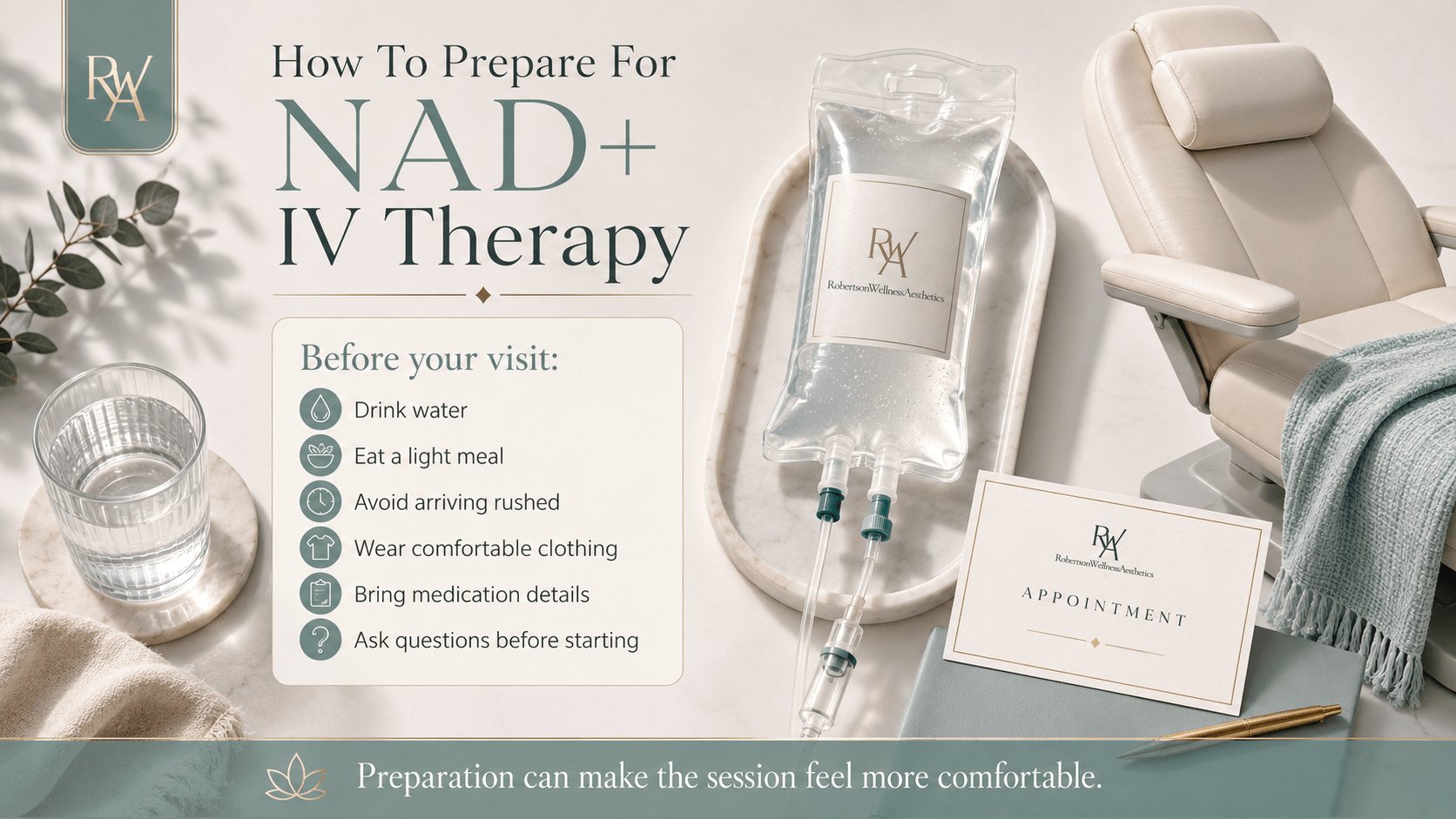 How should I prepare for a NAD+ IV appointment image