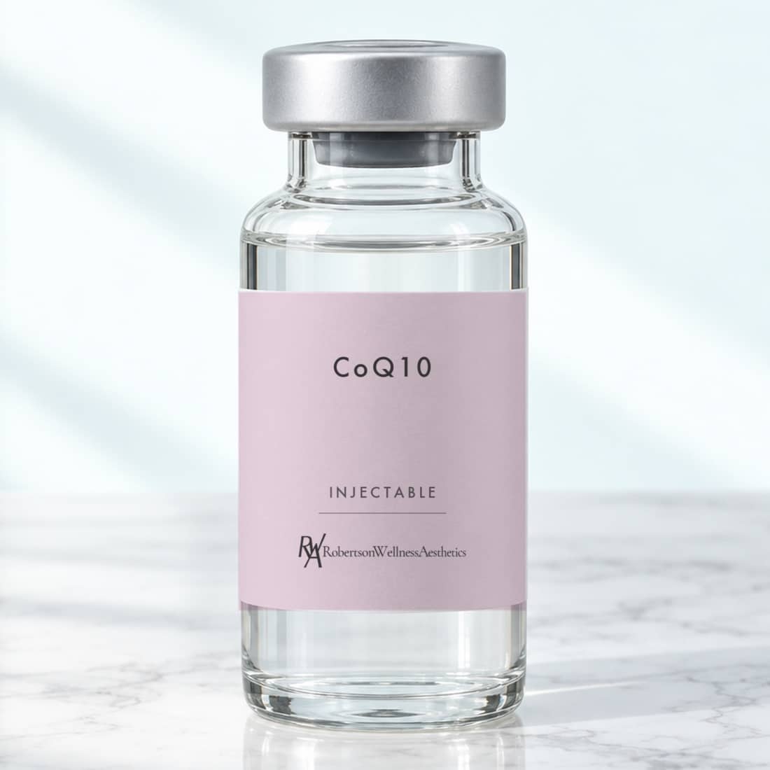 CoQ10 injection vial at Robertson Wellness & Aesthetics, Beverly Hills