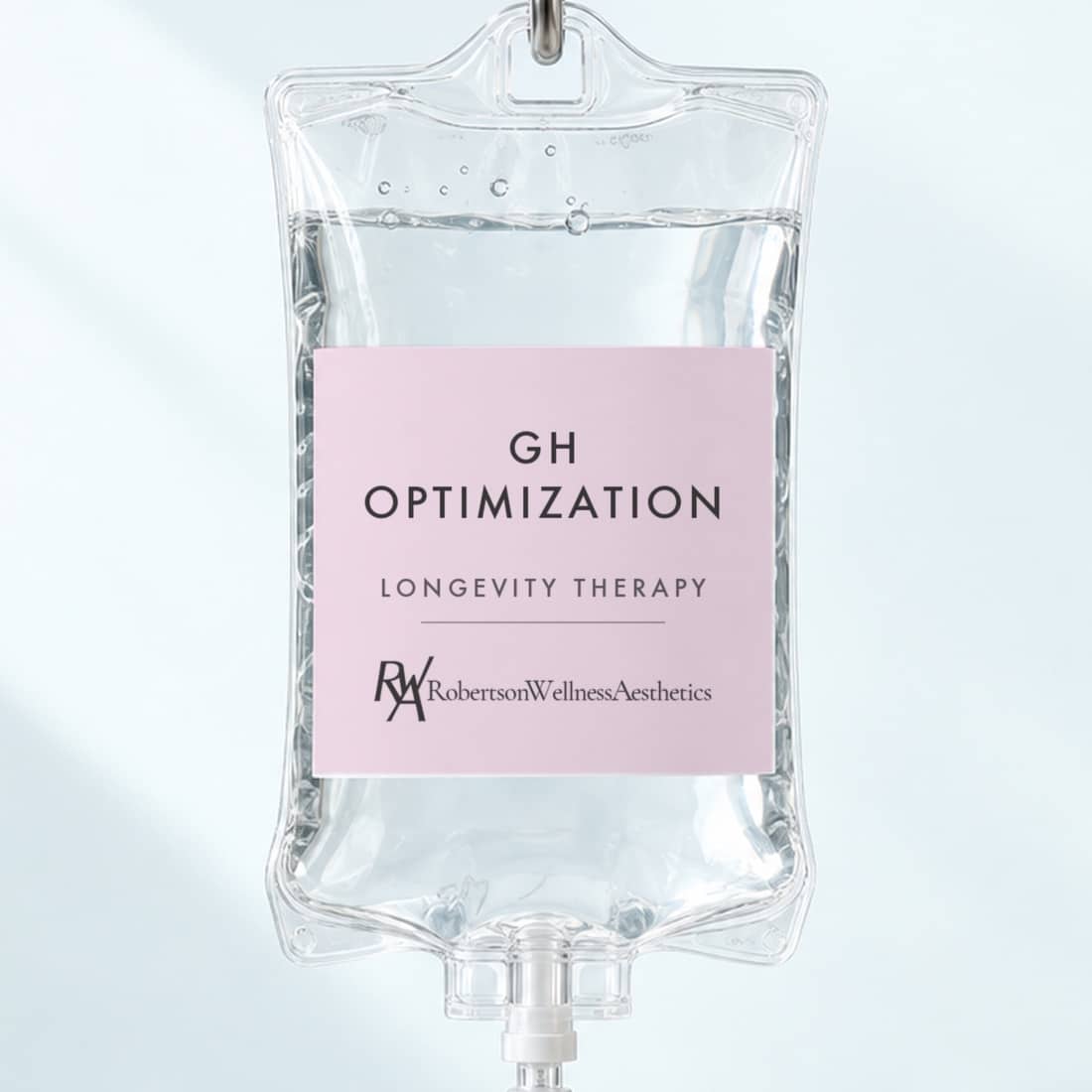 GH Optimization IV infusion bag at Robertson Wellness & Aesthetics, Beverly Hills