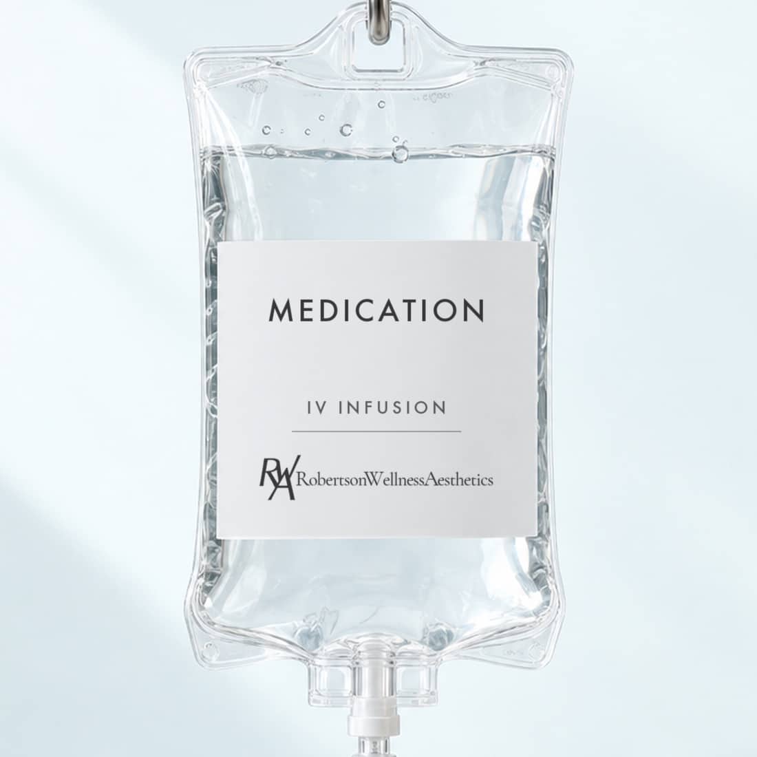 Medication IV IV infusion bag at Robertson Wellness & Aesthetics, Beverly Hills