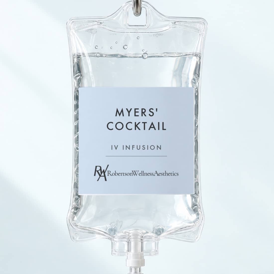 Myers' Cocktail IV infusion bag at Robertson Wellness & Aesthetics, Beverly Hills