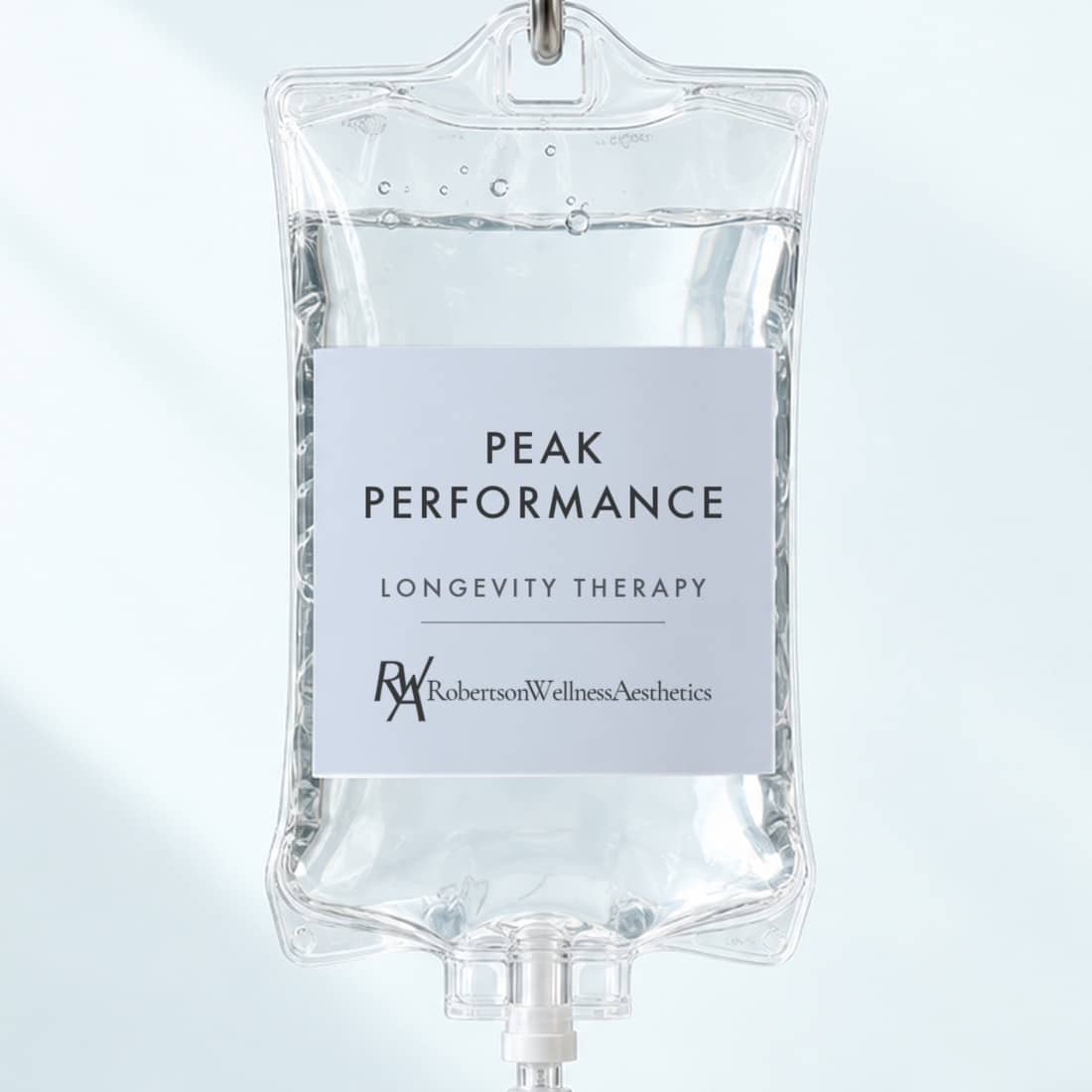 Peak Performance IV infusion bag at Robertson Wellness & Aesthetics, Beverly Hills