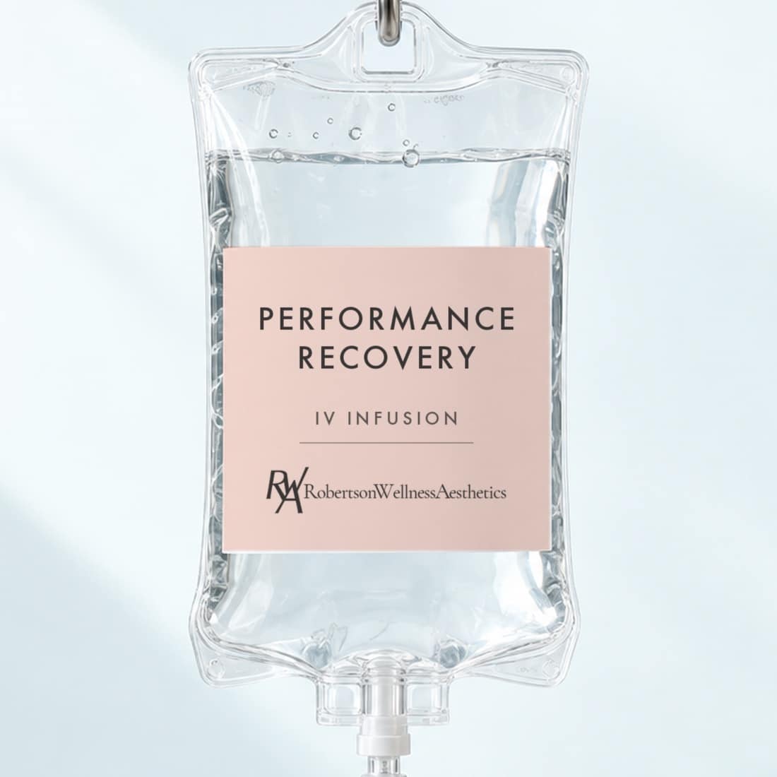 Performance Recovery IV infusion bag at Robertson Wellness & Aesthetics, Beverly Hills