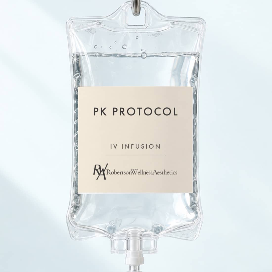 PK Protocol IV infusion bag at Robertson Wellness & Aesthetics, Beverly Hills