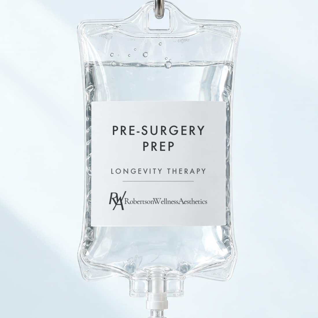 Pre-Surgery Prep IV infusion bag at Robertson Wellness & Aesthetics, Beverly Hills